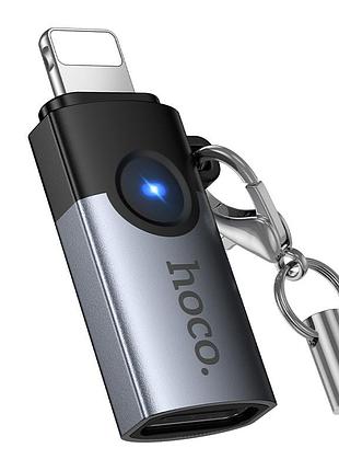 Перехідник hoco c male to usb female otg transparent adapter black ( )