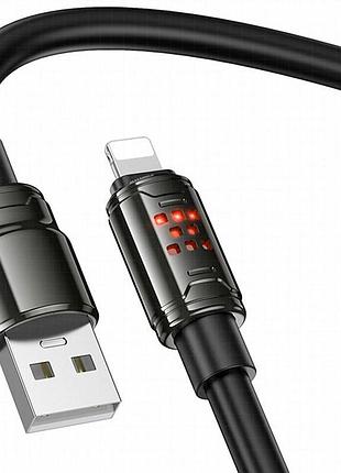 Дата кабель hoco u143 joy usb to lightning 2.4a (1.2m) black 3