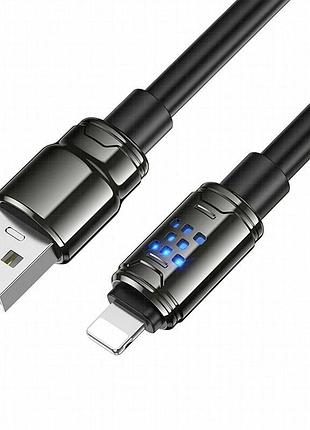 Дата кабель hoco u143 joy usb to lightning 2.4a (1.2m) black 4