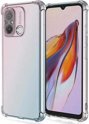 Tpu чехол getman ease logo усиленные углы full camera для xiaomi redmi 12c бесцветный (прозрачный)