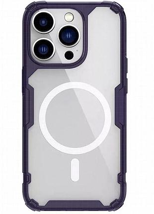 Tpu чехол nillkin nature pro magnetic для apple iphone 14 pro (6.1") темно-фиолетовый (прозрачный)