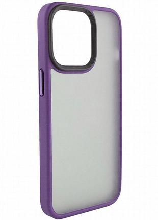 Tpu+pc чехол metal buttons для apple iphone 12 pro / 12 (6.1") темно-фиолетовый / dark purple