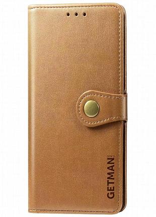 Кожаный чехол-книжка getman gallant (pu) для motorola moto g24 / g04 / e14 коричневый