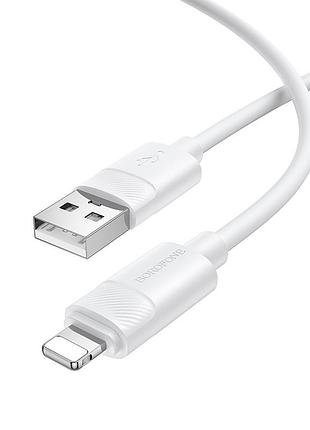 Кабель borofone leya silicone charging data cable ip white ( )