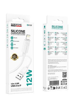 Кабель borofone leya silicone charging data cable ip white ( ) 2