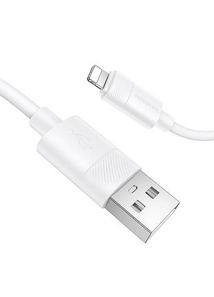 Кабель borofone leya silicone charging data cable ip white ( ) 3