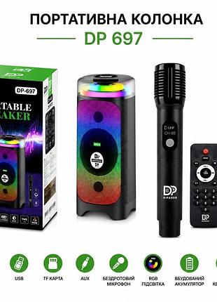 Портативна акустична система dipaoer dp з бездротовим мікрофоном та rgb-підсвіткою ( )
