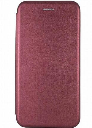 Кожаный чехол-книжка classy для motorola edge 50 pro бордовый