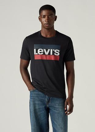 Чоловіча футболка levi’s logo graphic t-shirt 396360050 — чорна, стандартний крій, 100% бавовна. оригінал.