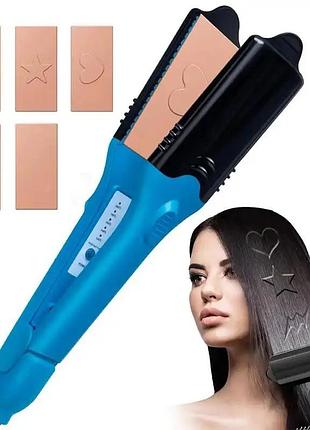 Выпрямитель щипцы для волос с 5 зажимов+ перчатка плойка с 360 шнуром hair styl xl-619 (30)