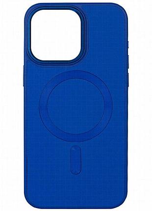 Кожаный чехол bonbon leather metal style with magnetic fit для apple iphone 14 (6.1") синий / indigo