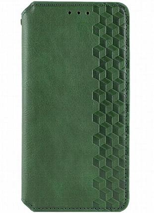 Кожаный чехол-книжка getman cubic (pu) для samsung galaxy s23 fe зеленый