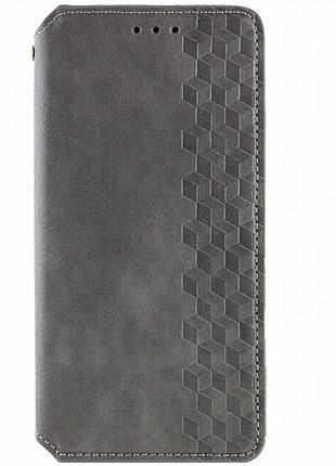 Кожаный чехол-книжка getman cubic (pu) для samsung galaxy m54 5g серый