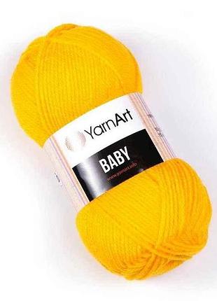 Пряжа baby желтый 100% акрил 150м 50г 5шт/уп 32 тм yarnart
