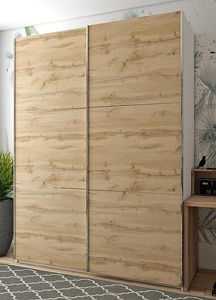 Шафа-купе двохдверна doros g-caiser 180х60х240 см білий/дуб евок ( )
