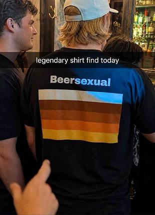 Чёрная футболка «beersexual» | футболка с пивным принтом s, хаки