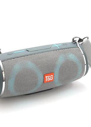 Bluetooth-колонка с rgb подсветкой, speakerphone, радио, grey