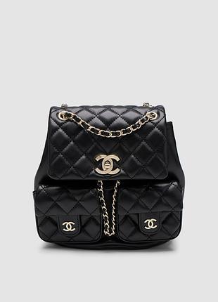 Рюкзак шанел two-pocket duma backpack black