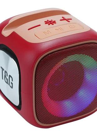 Bluetooth-колонка с rgb подсветкой, speakerphone, радио, red