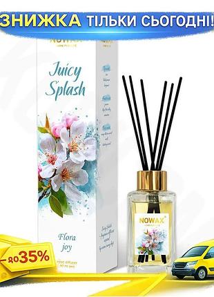 Ku аромадиффузор с палочками universal fit nowax juicy splash 90 мл цветочный аромат для дома и офиса uni2l_k