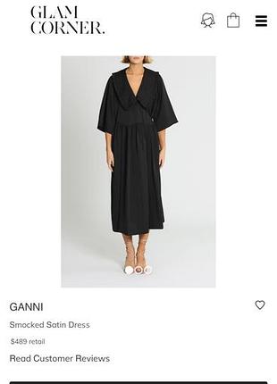 Довга жіноча сукня ganni чорна атласна s/m