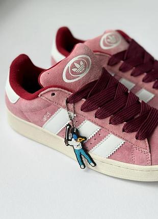 Жіночі замшеві кросівки adidas campus 00s pink рожеві кеди