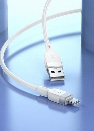 Дата кабель hoco x109 energy silicone usb to type-c (1m) white 3