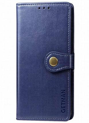 Кожаный чехол-книжка getman gallant (pu) для samsung galaxy m34 5g синий