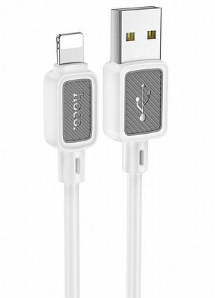 Дата кабель hoco x108 benefit usb to lightning 2.4a (1m) white