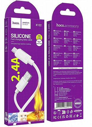 Дата кабель hoco x122 benefit usb to microusb 2.4a (1m) white 3