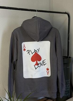 Худі з принтом «play love / ace of spades»