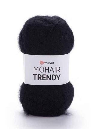 Пряжа mohair trendy чорний 50% мохер 50% акрил 220м 100г 5шт/уп 102-black тм yarnart