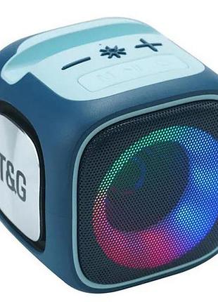 Bluetooth-колонка с rgb подсветкой, speakerphone, радио, blue