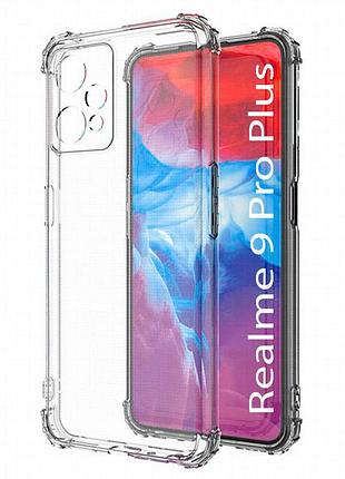 Tpu чехол getman ease logo усиленные углы full camera для realme 9 pro бесцветный (прозрачный)