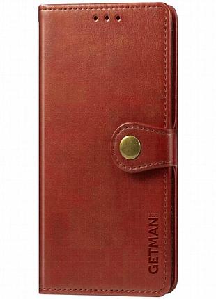 Кожаный чехол-книжка getman gallant (pu) для samsung galaxy a51 красный
