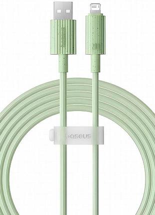 Дата кабель baseus habitat series fast charging usb to lightning 2.4a (2m) (p10360200) natural green
