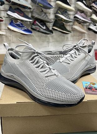 Чоловічі кросівки skechers skech-air element 2.0 спортивні для тренувань бігу залу оригінал сірі сітка легкі мʼякі комфортні повсякденні бу 42-42.5 р