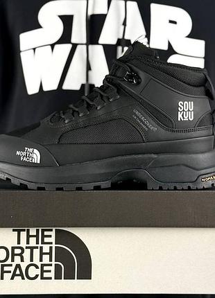 Мужские кроссовки на зиму the north face x soukuu glenclyffe fur gore tex черные норз фейс термо на меху водостойкие