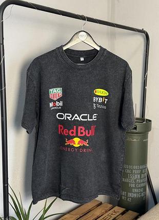 Вареная футболка red bull racing vintage acid wash