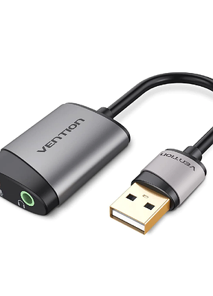Адаптер vention usb external sound card. gray metal type (cdkhb) (cdkhb)