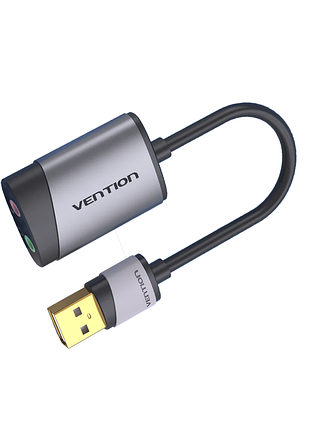 Адаптер vention usb external sound card. gray metal type (cdkhb) (cdkhb) 2