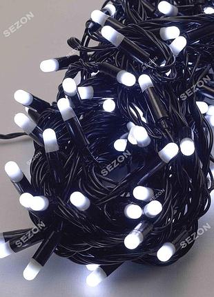 Уличная led 10м, черный каучук.2мм, белый