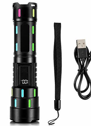Фонарь night vision fluorescence, 1х18650, зу type-c, zoom, box