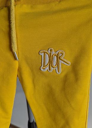Брюки джоггеры желтые 3-6мес dior 2