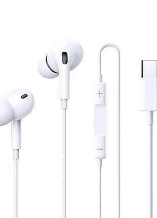 Навушники дротові remax wired earphones for music and call (type-c) white ( )
