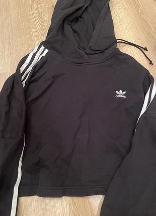 Жіноче худі adidas укорочене чорне