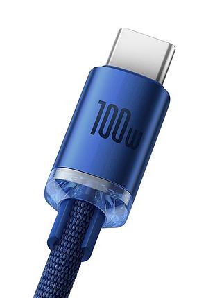 Кабель baseus crystal shine series fast charging data cable usb to type-c blue ( ) 4