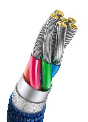 Кабель baseus crystal shine series fast charging data cable usb to type-c blue ( ) 6