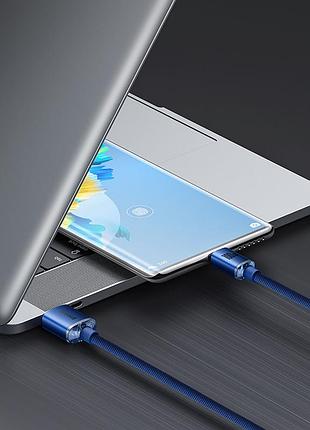 Кабель baseus crystal shine series fast charging data cable usb to type-c blue ( ) 9