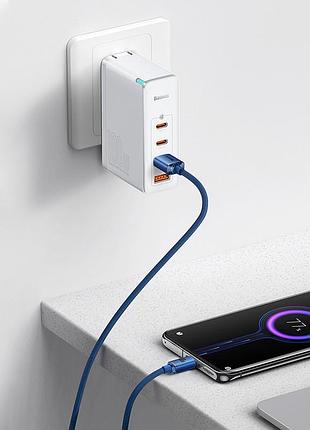 Кабель baseus crystal shine series fast charging data cable usb to type-c blue ( ) 10